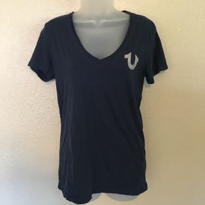 True religion blue v neck shirt.